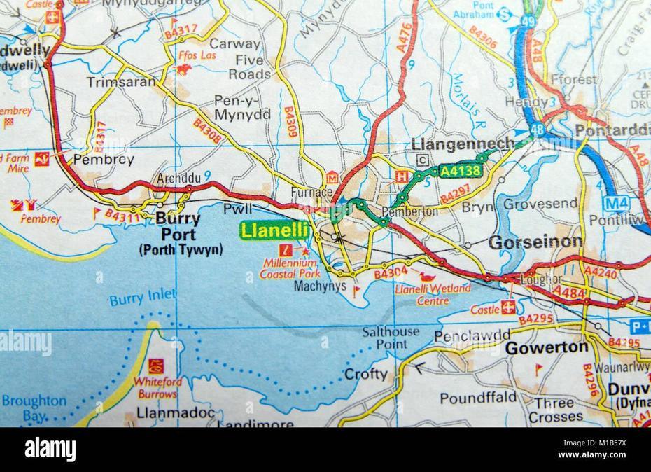 Road Map Of Llanelli, Wales Stock Photo – Alamy, Llanelli, United Kingdom, United Kingdom Europe, United Kingdom Location