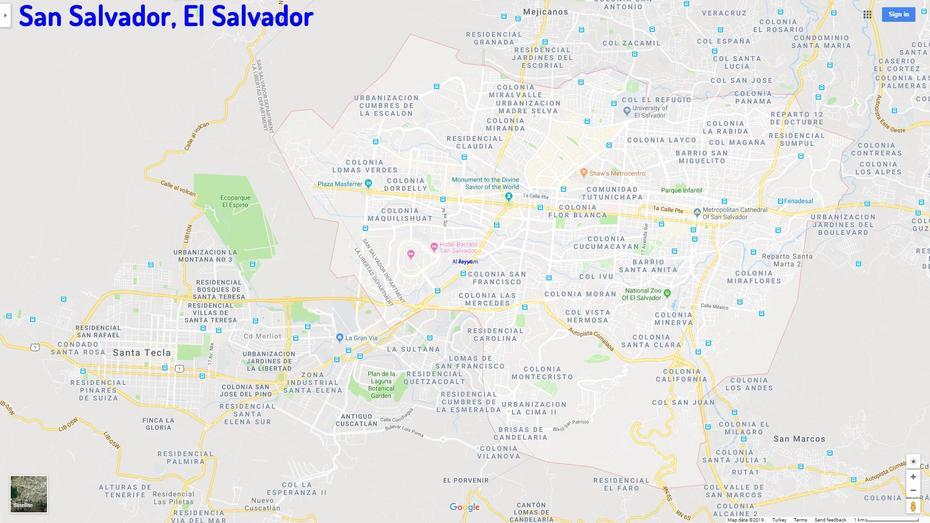 San Salvador Map, San Salvador, El Salvador, San Salvador  Of City, Boqueron El Salvador