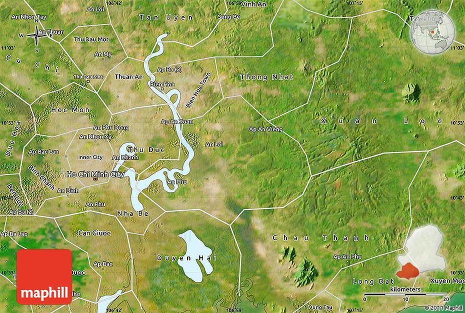 Satellite Map Of Long Thanh, Long Thành, Vietnam, Detailed  Vietnam, Saigon