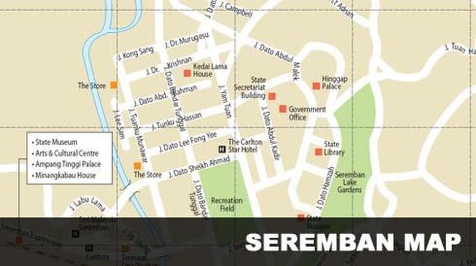 Seremban Map, Seremban, Malaysia, Nilai, Seremban 2