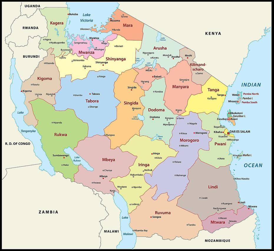Tanzania Maps & Facts – World Atlas, Geiro, Tanzania, Tanzania Road, Printable  Of Tanzania