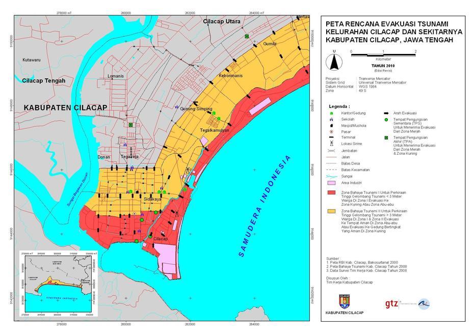 Tsunami Kit – Tsunami Evacuation Map Central Java, Cilacap, Cilacap, Indonesia, Pulau  Sempu, Indonesia Location