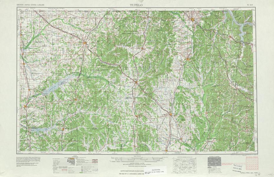 Tupelo Topographic Map Sheet, United States 1956 – Full Size, Tupelo, United States, Tupelo Mississippi, West Point Ms