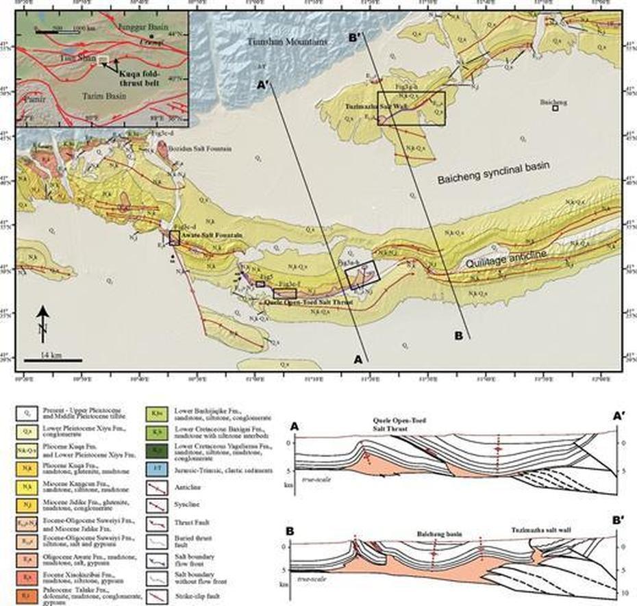 Active Surface Salt Structures Of The Western Kuqa Fold-Thrust Belt …, Kuqa, China, Qiuci, China Mosque