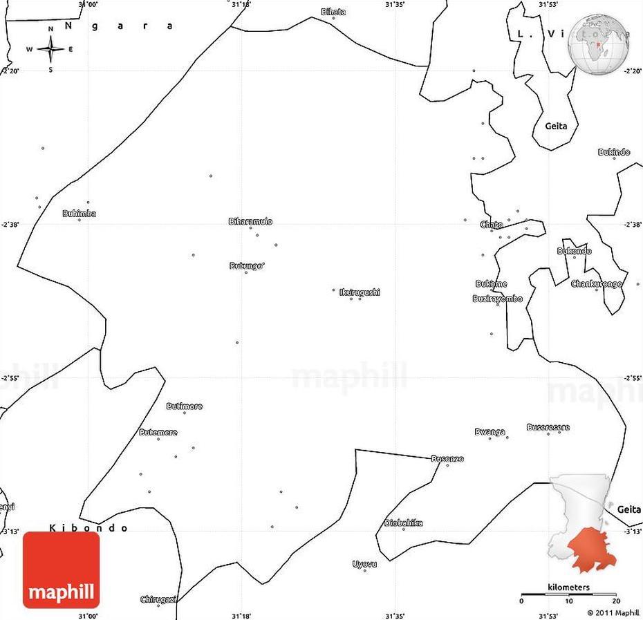 Blank Simple Map Of Biharamulo, Biharamulo, Tanzania, Tanzania Africa, Tanzania Safari