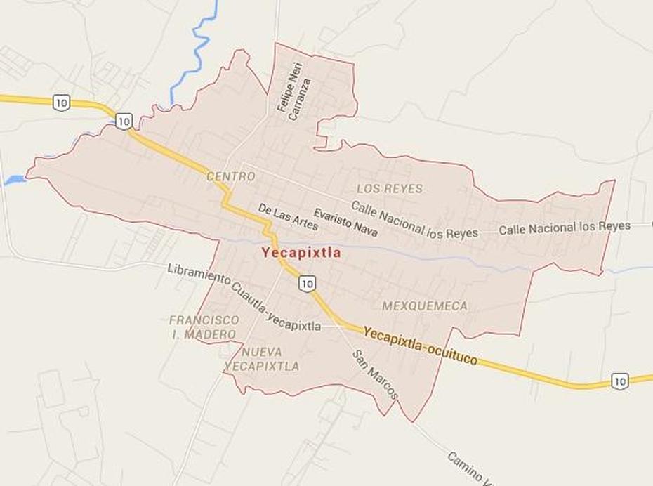 A De Tlaxcala  Con Nombres, Mexico -Estados, Invitatur Yecapixtla, Yecapixtla, Mexico