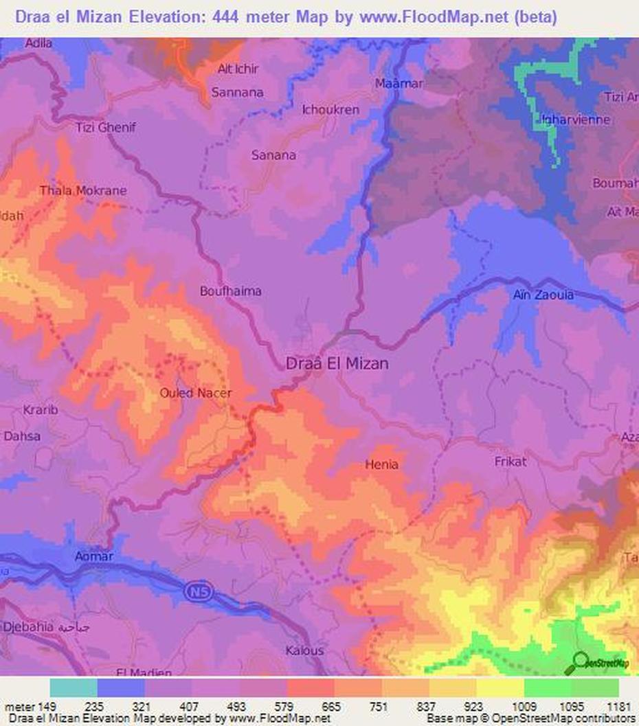 Elevation Of Draa El Mizan,Algeria Elevation Map, Topography, Contour, Draa El Mizan, Algeria, Algeria On World, Algeria Capital