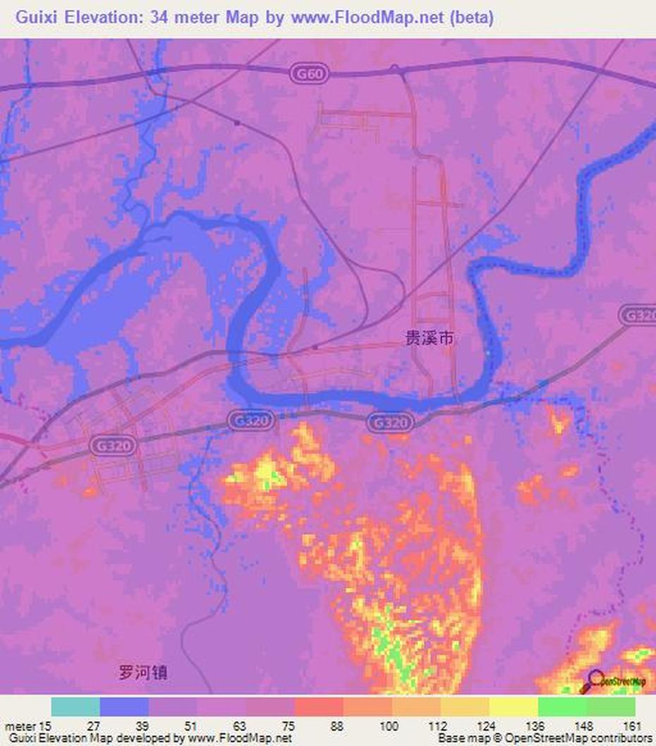 Elevation Of Guixi,China Elevation Map, Topography, Contour, Guixi, China, Liuzhou China, Jiangmen China