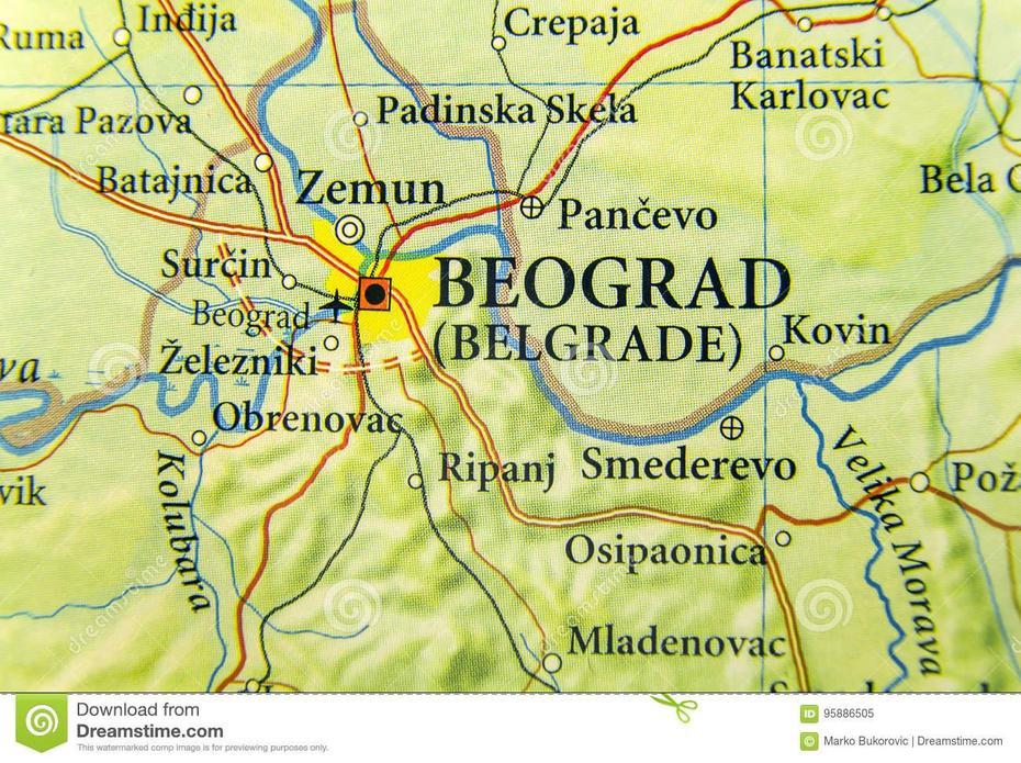 Geographic Map Of European Country Serbia With Belgrade City Stock …, Belgrade, Serbia, Belgrade Metro, Belgrade Bus