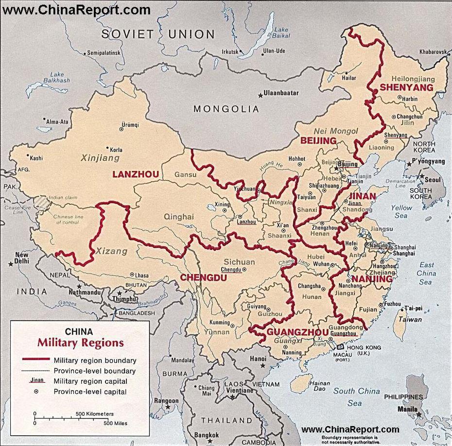 Map China 7 Military Districts – Commands, By The China Report, Jelilyüzi, China, China . Easy, Capital Of China