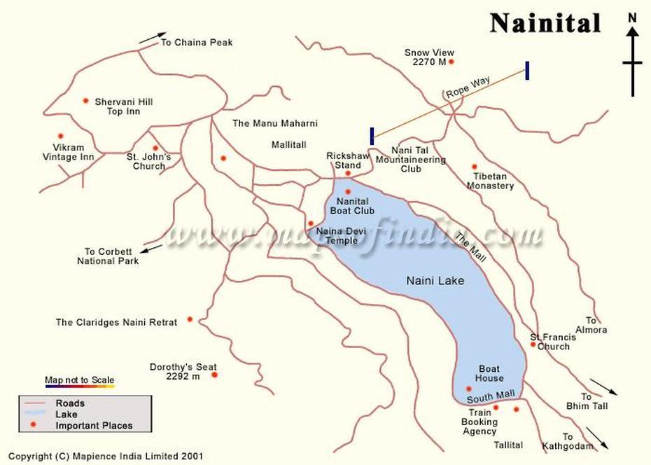 Map Of Nainital, Tourist Map Of Nainital, City Map Of Nainital, Travel …, Naini Tal, India, Nainital City, Ranikhet India