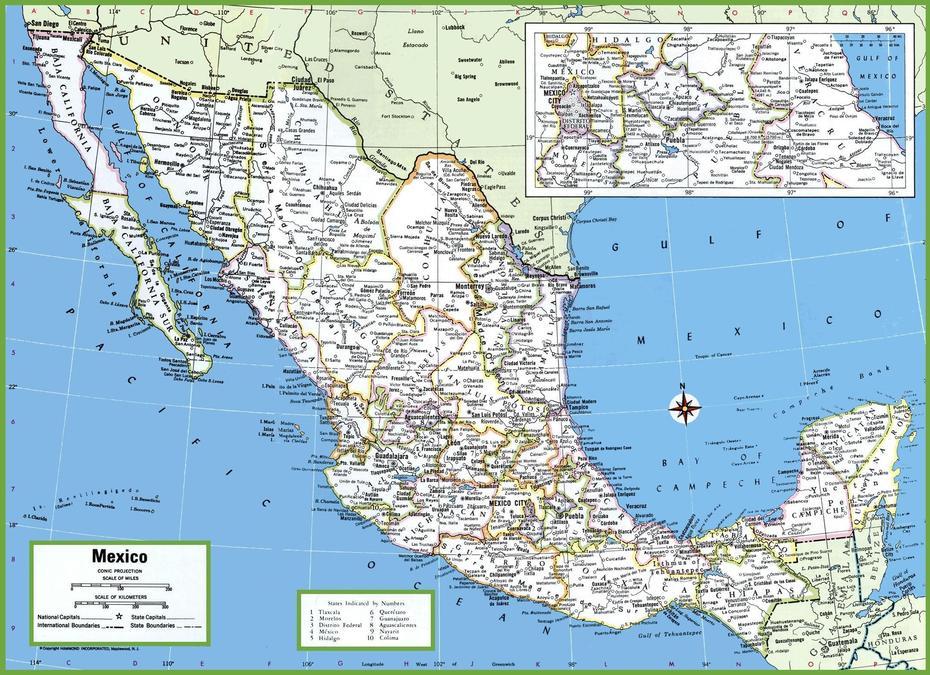 Mexico Cities Map – Cities In Mexico Map (Central America – Americas), Mexico City, Mexico, Mexico City Weather, Mexico City Street