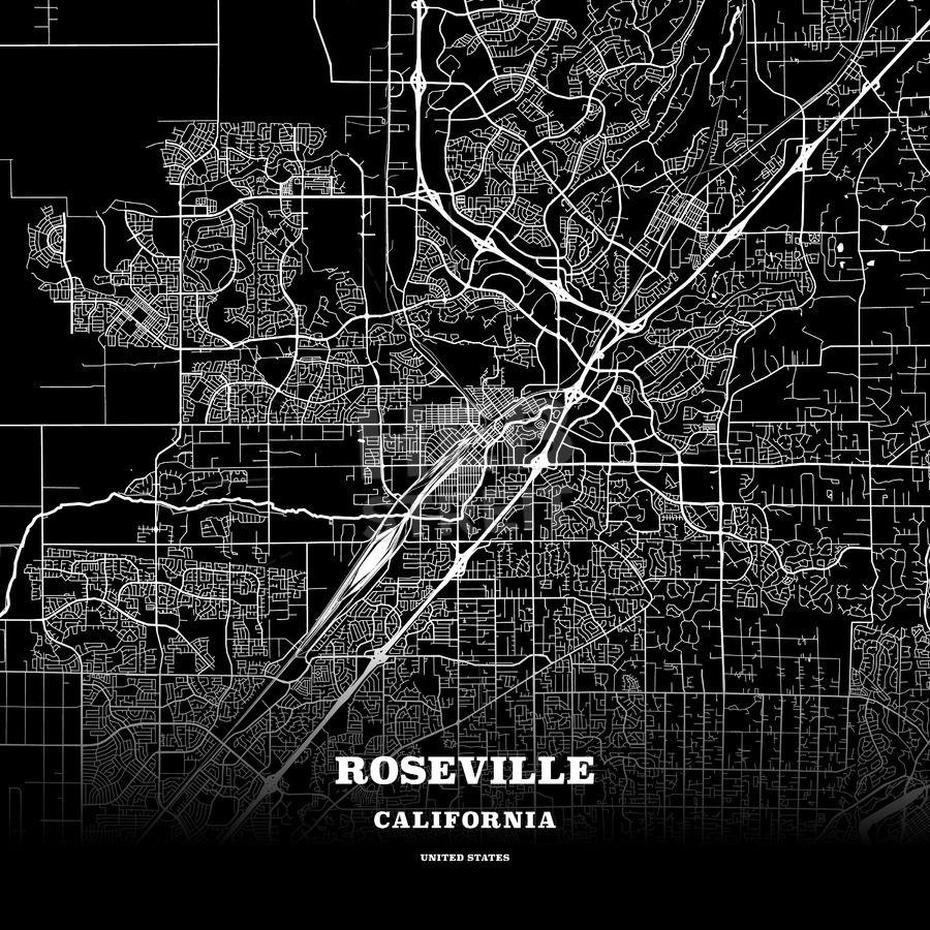 Roseville, California, Usa Map | Roseville, Map Poster, Poster Template, Roseville, United States, Roseville Mi, Street  Of Roseville Ca