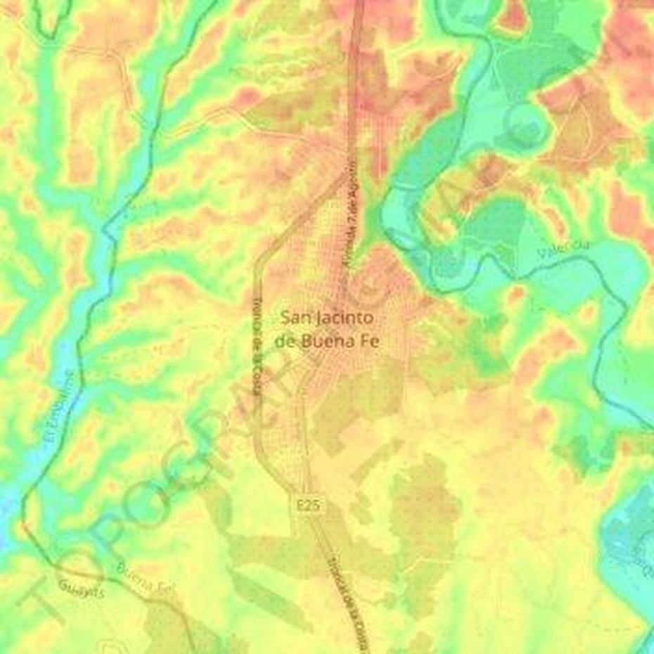 San Jacinto De Buena Fe Topographic Map, Elevation, Relief, San Jacinto De Buena Fe, Ecuador, San Jacinto De Buena Fe, Ecuador
