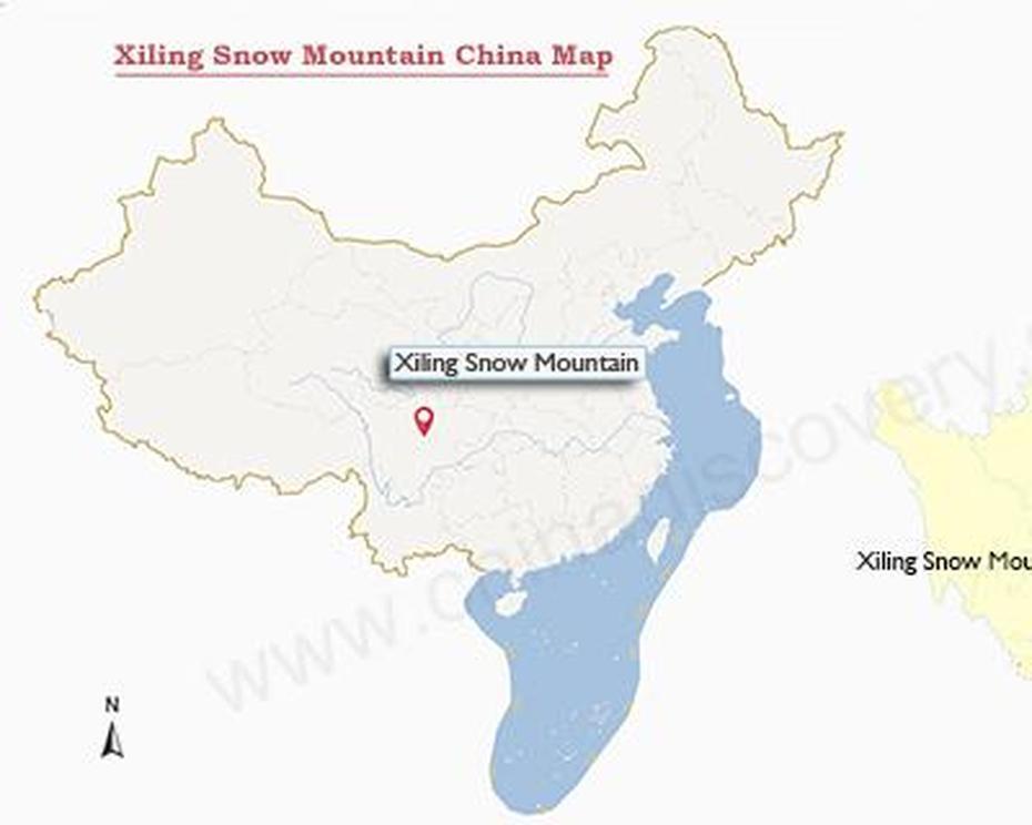 Xiling Snow Mountain Maps: Location & Tourist Attractions On Map, Xiulin, China, China  Colored, North China