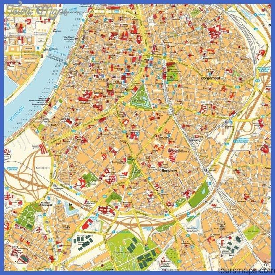 Antwerp Map – Toursmaps, Antwerp, Belgium, Belgien, Show  Of Belgium