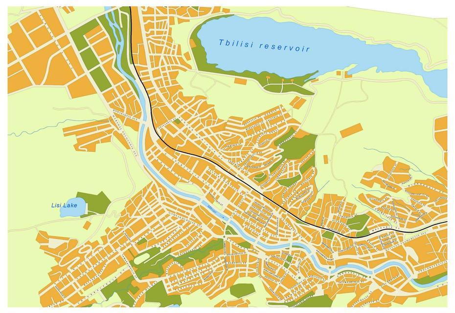 Detailed Georgia Road Map, Tbilisi, Georgia, Republic Of Georgia, Tiflis Georgia