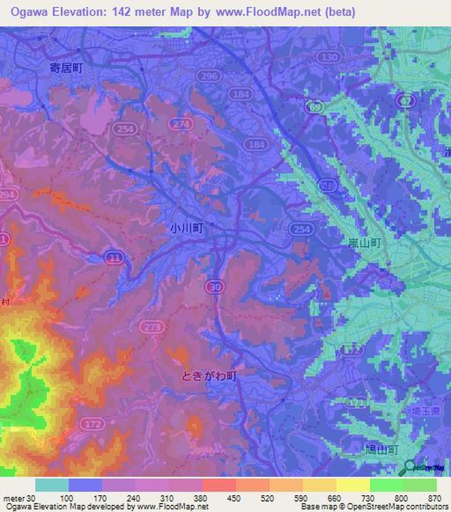 Elevation Of Ogawa,Japan Elevation Map, Topography, Contour, Ogawa, Japan, Life In Iwakuni Japan, Downtown Iwakuni Japan