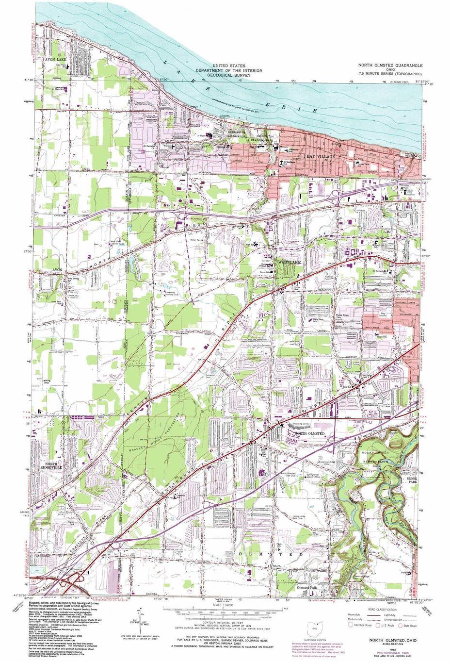 North Olmsted Topographic Map, Oh – Usgs Topo Quad 41081D8, North Olmsted, United States, Cambridge  Ohio, Olmsted Falls Ohio
