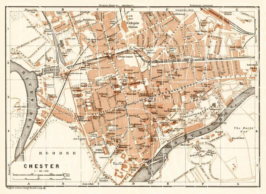 Old Map Of Chester In 1906. Buy Vintage Map Replica Poster Print Or …, Chester, United States, United States  Color, United States  With City