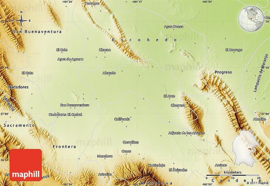 Physical Map Of Abasolo, Abasolo, Mexico, Abasolo Guanajuato, Abasolo Gto