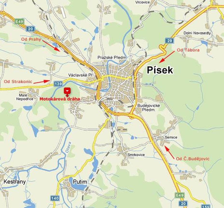 Pisek Mapa Mesta | Mapa, Písek, Czechia, Czechia  Outline, Czech Republic Castles