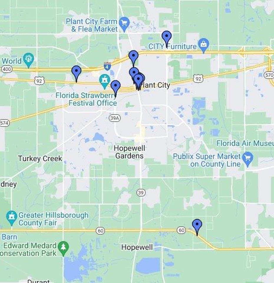 Plant City, Fl – Google My Maps, Plant City, United States, Eua, Large Us  With Cities