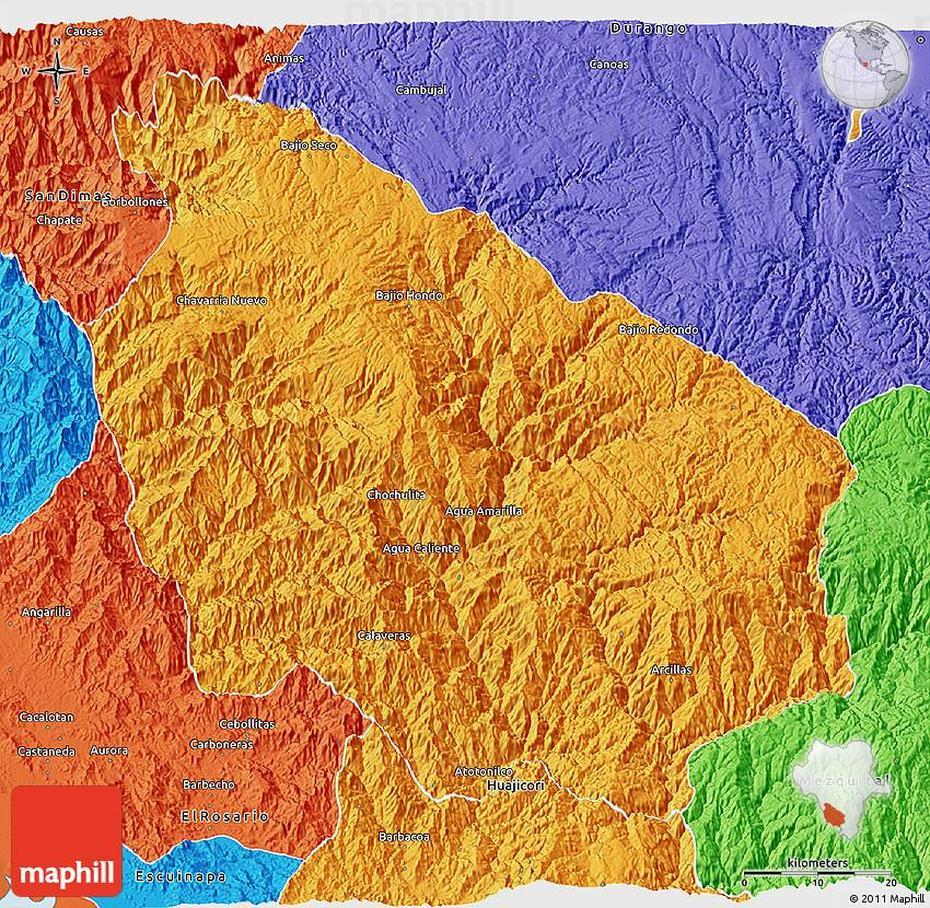 Political 3D Map Of Pueblo Nuevo, Pueblo Nuevo, Colombia, Pueblo Viejo, Santiago Nuevo Leon Mexico
