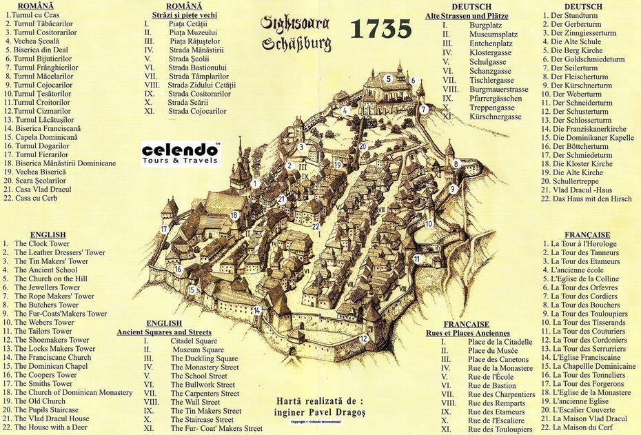 Sighisoara, Town Map, Medieval Town, Sighişoara, Romania, Timisoara Romania, Sighisoara  Castle