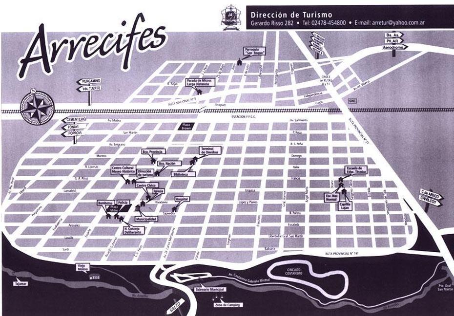 Arrecifes City Map 2, Buenos Aires Prov., Argentina, Arrecifes, Argentina, Arrecife Spain, Arrecife Canary Islands