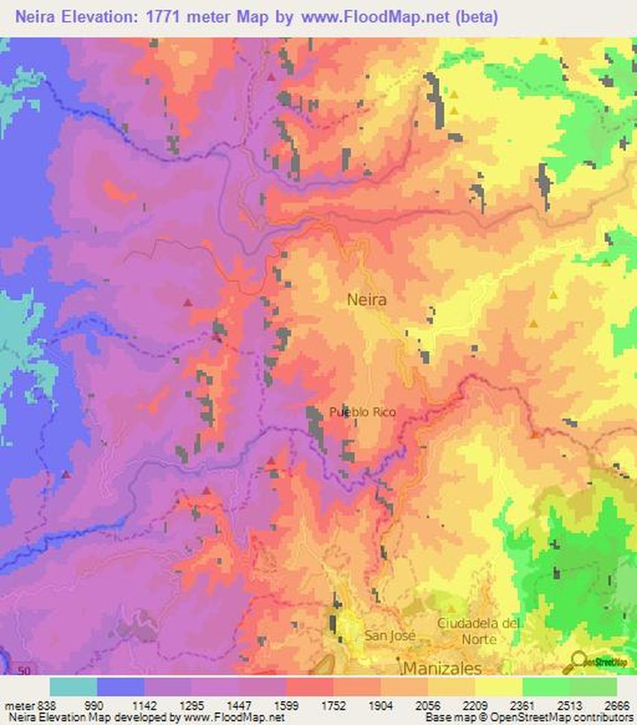 Elevation Of Neira,Colombia Elevation Map, Topography, Contour, Neira, Colombia, Colombia In World, Panama And Colombia