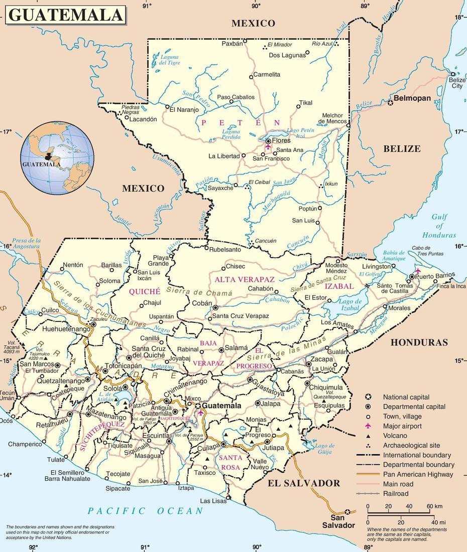 Guatemala Road Map, Cabricán, Guatemala, Mexico And Guatemala, Detailed  Guatemala