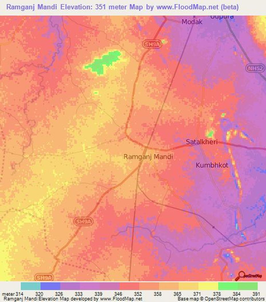 India Elevation, Parliamentary Constituency, Topography, Rāmganj Mandi, India