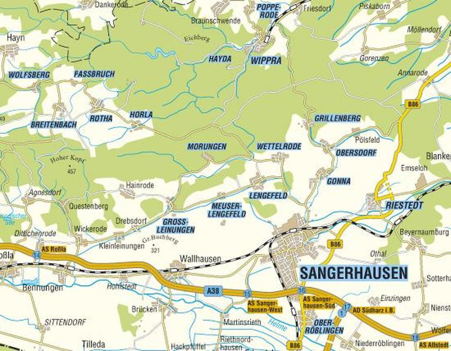 Kkv Mbh – Rad- Und Wanderkarten – Stadtplan Sangerhausen, Sangerhausen, Germany, Oppenheim  Wine, Nierstein Germany