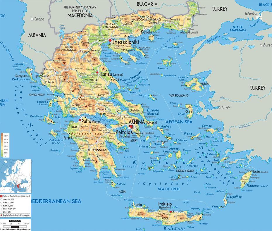 Makedonia, Greece And Physical Topographies | Greece Map, Greek …, Ptolemaḯda, Greece, Greece Aerial, Greece Views