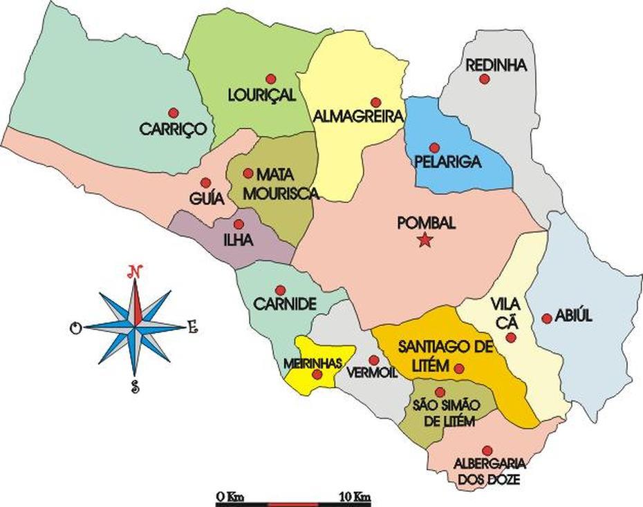 Mapa Administrativo Do Municipio De Pombal, Pombal, Brazil, Castelos De  Portugal, Portugal Castle  Hotel