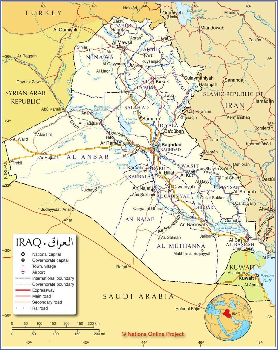 Political Map Of Iraq – Nations Online Project, Ḩarīr, Iraq, Arbil Iraq, Modern Standard  Arabic Alphabet