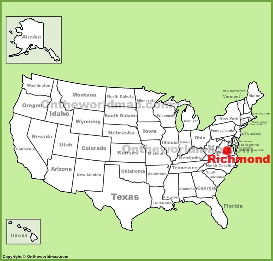 Richmond Location On The U.S. Map, Richmond, United States, Richmond City, Richmond Va Area