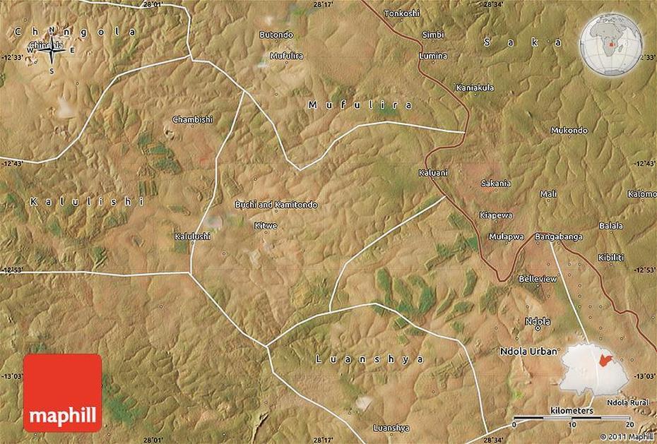 Satellite Map Of Kitwe, Kitwe, Zambia, Copperbelt Zambia, Nakonde Zambia
