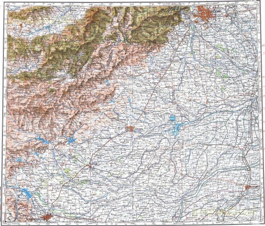 Download Topographic Map In Area Of Beijing, Shijiazhuang, Anguo …, Anguo, China, Communist China, Shanghai In China