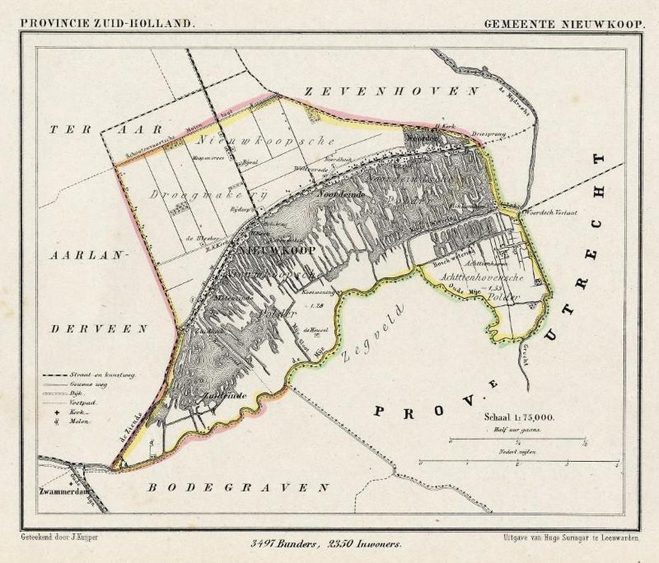 Gemeente Nieuwkoop, An Antique Map Communityplan Of Zuid-Holland By …, Nieuwkoop, Netherlands, Gemeenteraad Nieuwkoop, Netherlands Facts