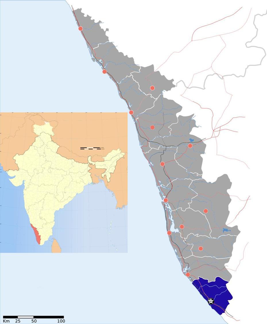 India  Satellite View, Hyderabad India, Thiruvananthapuram District, Thiruvananthapuram, India