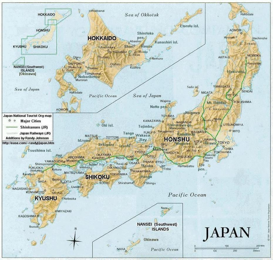 Of Japan With Cities, Japan  In Chinese, City, Hiji, Japan