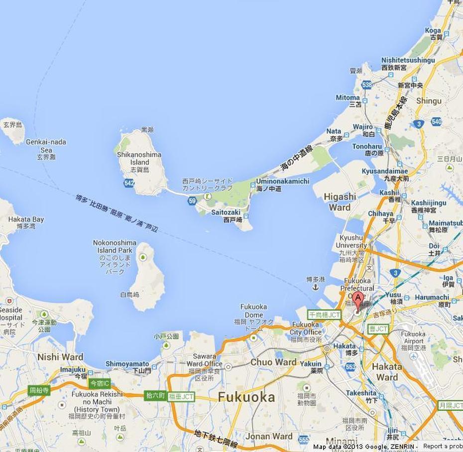 Map Of Fukuoka, Fukuoka, Japan, Hakata Japan, Of Kyushu