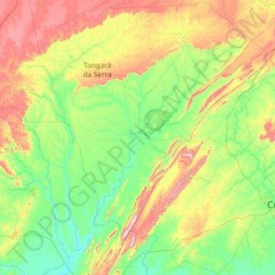 Mapa Topografico Barra Do Bugres, Altitude, Relevo, Barra Do Bugres, Brazil, Florianopolis Brazil, Santa Catarina Brazil