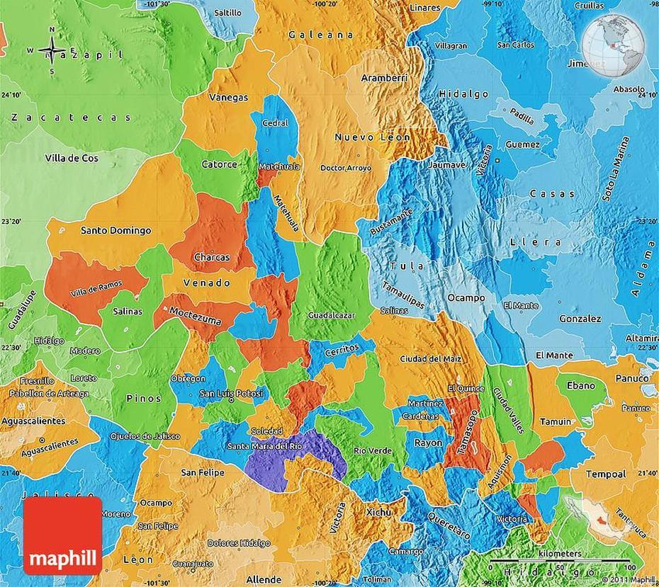 Political Map Of San Luis Potosi, Political Shades Outside, San Luis Potosí, Mexico, Moctezuma San Luis Potosi, Mexico City To San Luis Potosi