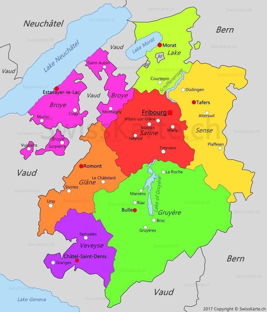 Topographic  Of Switzerland, Freiburg, Carte Suisse, Fribourg, Switzerland