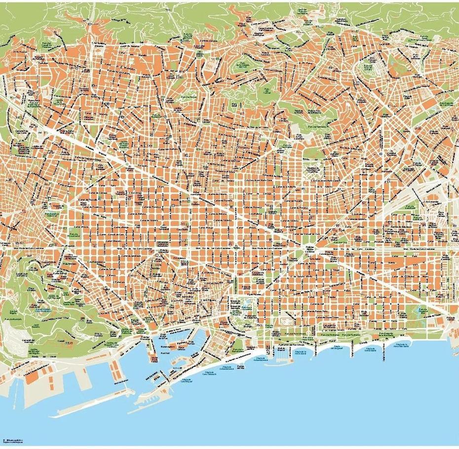 Vector Map Barcelona | Order And Download Vector Map Barcelona, Barcelona, Spain, Street  Of Barcelona, Barcelona Spain  Of City