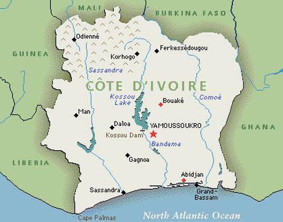 Cote D’Ivoire Capital, Jacqueville Cote D’Ivoire, Satellite Image, Abidjan, Côte D’Ivoire