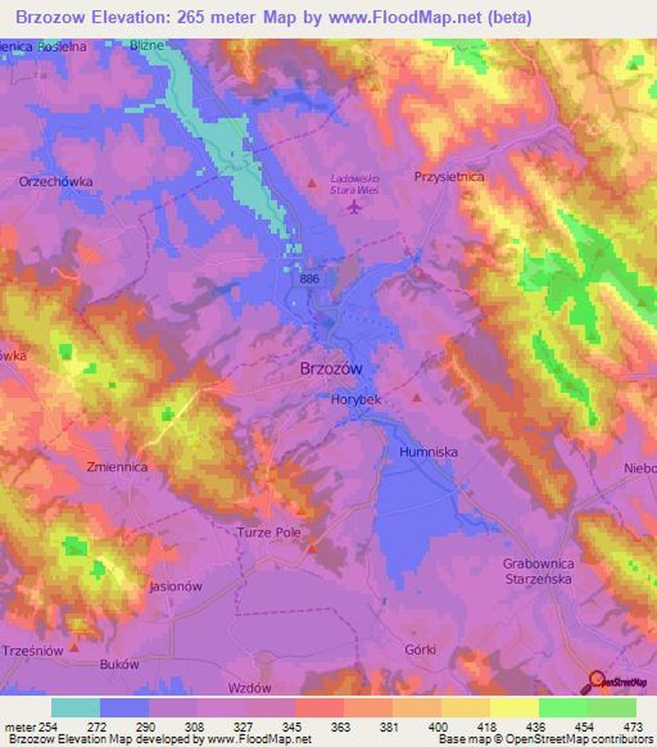 Elevation Of Brzozow,Poland Elevation Map, Topography, Contour, Brzozów, Poland, Gmina  Dobra, Brzozowa Poland
